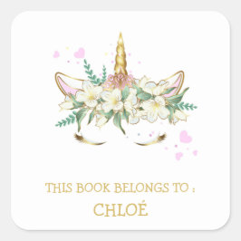 ETIQUETA DEL LIBRO : CORAZONES UNICORN Y PINK