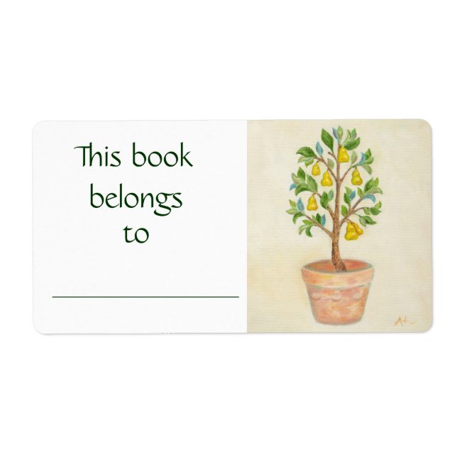 Etiqueta del libro de árbol de orejas (Frente)
