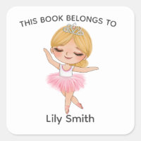 Etiqueta del libro de ballet Blonde Ballerina Tiar