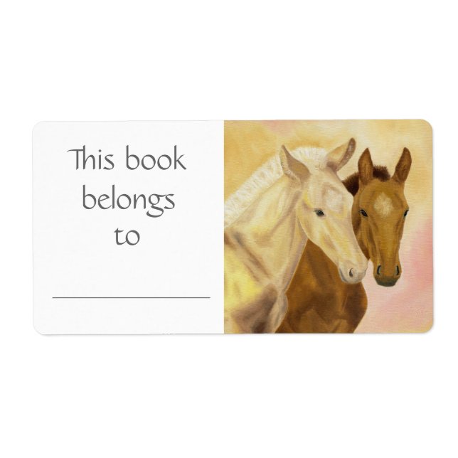 Etiqueta del libro de dos caballos (Frente)