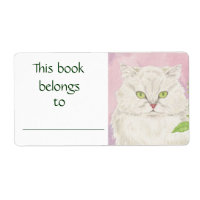 Etiqueta del libro de gato persa