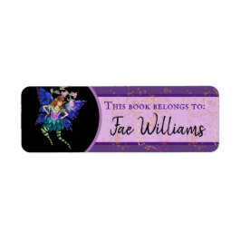 Etiqueta del libro de píxeles alados azules