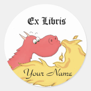 Etiqueta del libro del dragón / libris ex del drag
