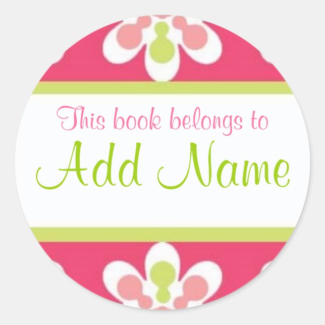 Etiqueta del libro "este libro pertenece a" Retro (Anverso)