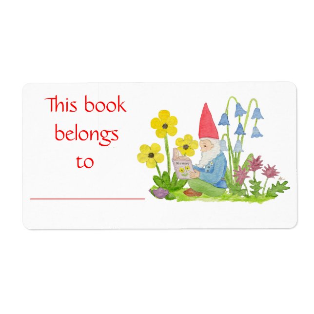 Etiqueta del libro Gnome de flores (Frente)