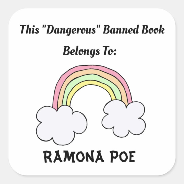 Etiqueta del libro prohibido Rainbow Book (Anverso)