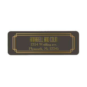 etiqueta del marco del art déco