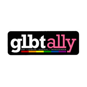 Etiqueta del negro del aliado de GLBT