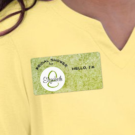 Etiqueta del nombre de la etiqueta de papel monogr