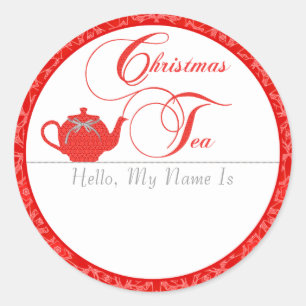Etiqueta del nombre de la fiesta del té del