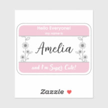 Etiqueta del nombre del bebé Señal de identidad de