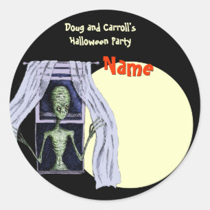 Etiqueta del nombre del fiesta de Halloween -