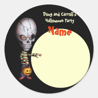 Etiqueta del nombre del fiesta de Halloween - niño