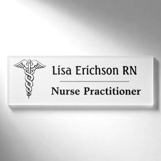 Etiqueta del nombre del médico de la enfermera