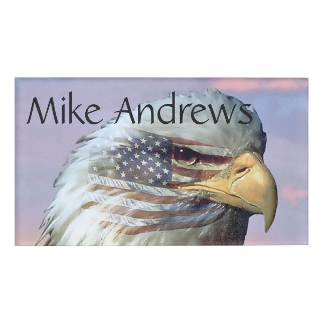 Etiqueta del nombre del patriota del veterano de (Anverso)