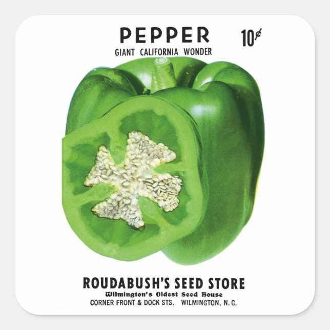 Etiqueta del paquete de semillas de Pepper (Anverso)