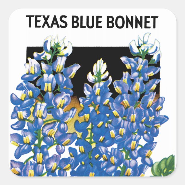 Etiqueta del paquete de semillas de Texas Blue Bon (Anverso)