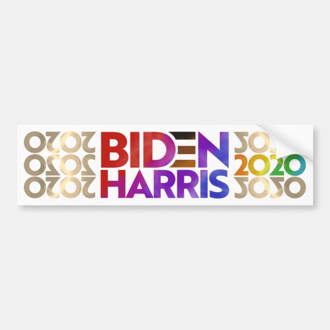 Etiqueta del parachoques Biden Harris 2020 (Frente)