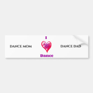 Etiqueta del parachoques de baile. "mamá y papá"