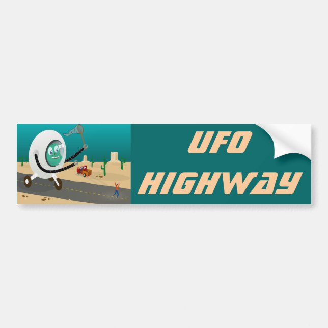 Etiqueta del parachoques de la autopista UFO (Frente)