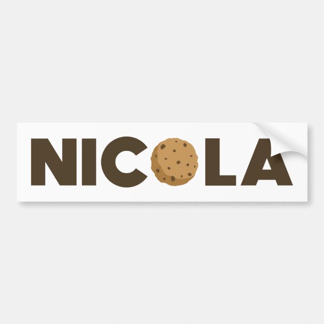 Etiqueta del parachoques de la galleta de Nicola (Frente)