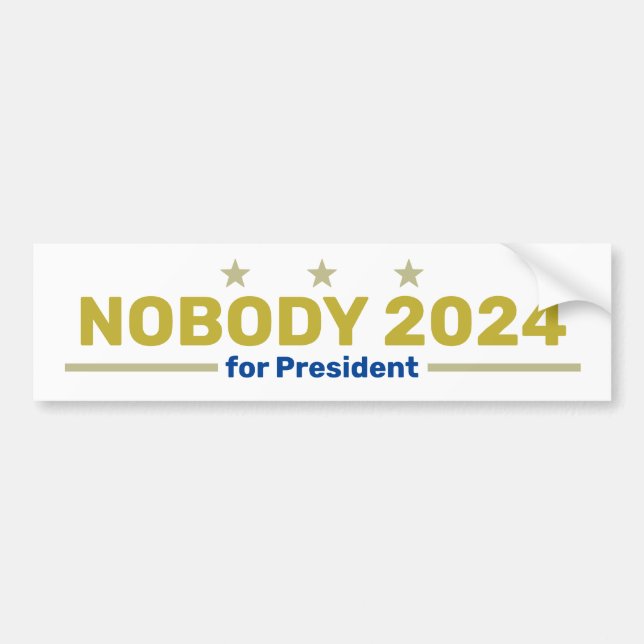 Etiqueta del parachoques de Nadie 2024 (Frente)