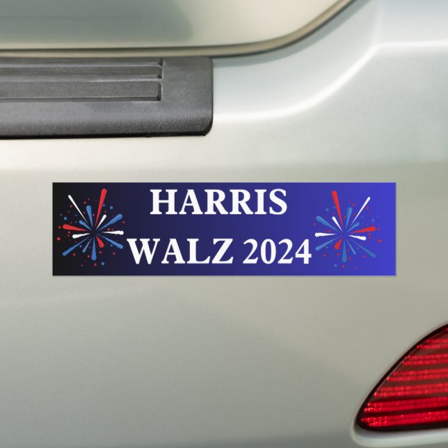Etiqueta del parachoques Harris Walz 2024 (en coche)