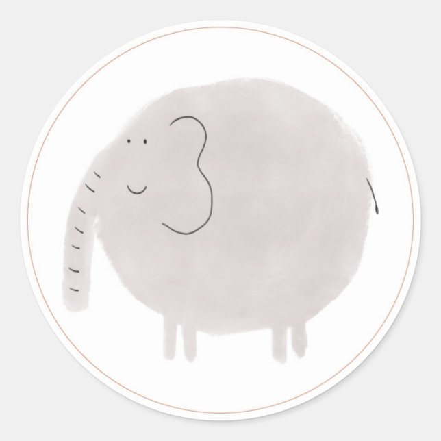 Etiqueta del pegatina de los elefantes animales Bo (Anverso)