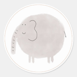 Etiqueta del pegatina de los elefantes animales Bo