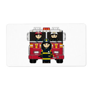 Etiqueta del pegatina del bombero y de bomberos