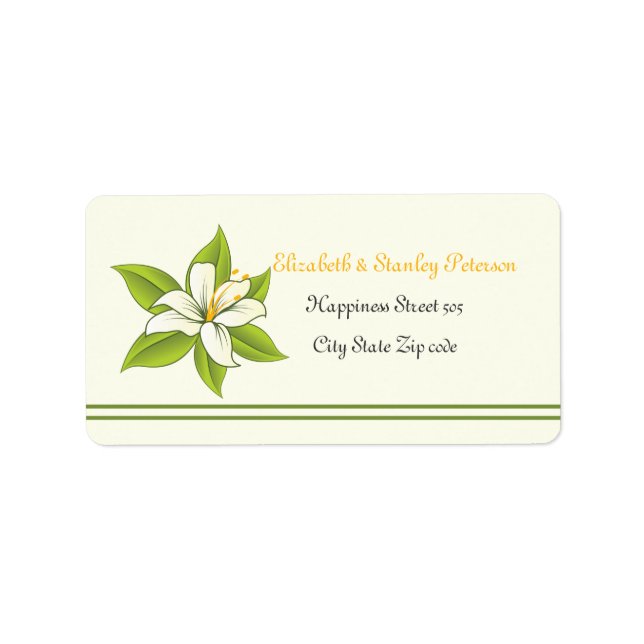 Etiqueta del personalizado de Stargazer lily white (Frente)