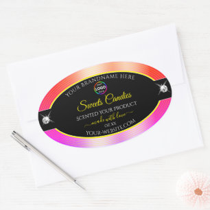 Etiqueta del producto con el logotipo de color luj