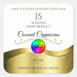 Etiqueta del producto con el logotipo de oro ondul