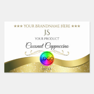 Etiqueta del producto con el logotipo de oro ondul