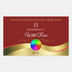 Etiqueta del producto con el logotipo de oro oscur
