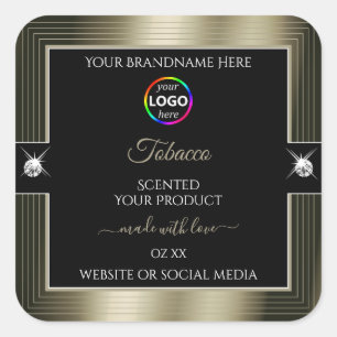 Etiqueta del producto con el logotipo de platino b