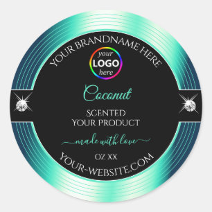 Etiqueta del producto con el logotipo Verde azulad