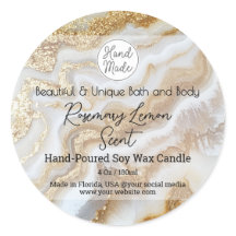 Etiqueta del producto con logotipo de mármol dorad