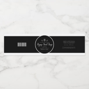 Etiqueta del producto de jabón de corazón blanco y