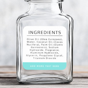 Etiqueta del producto de la lista de ingredientes 