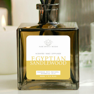 Etiqueta del producto del difusor de color rojo am