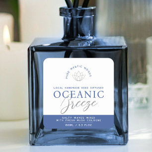 Etiqueta del producto difusor de la brisa oceánica