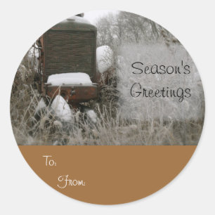 Etiqueta del regalo de Allis Chalmers Chritsmas