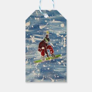 Etiqueta del regalo de la snowboard