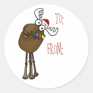 Etiqueta del regalo de los alces A: , DE: