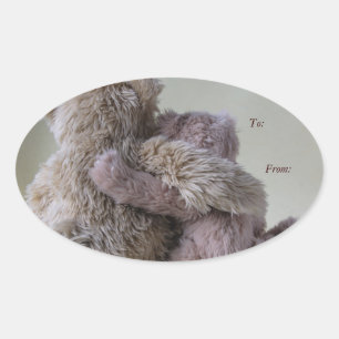 Etiqueta del regalo de los amigos del oso