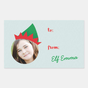 Etiqueta del regalo de vacaciones de la foto del