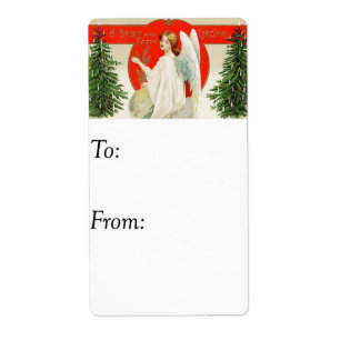 Etiqueta del regalo del ángel de las Navidad