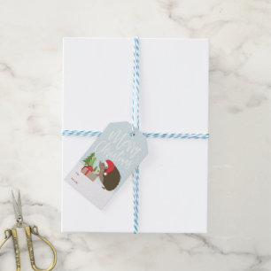 Etiqueta del regalo del erizo de las Felices