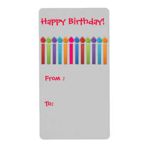 Etiqueta del regalo del feliz cumpleaños del